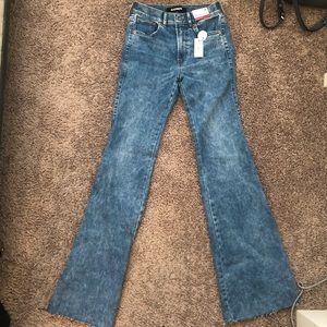 High Waisted Hyper Strech Slim Flare Jean